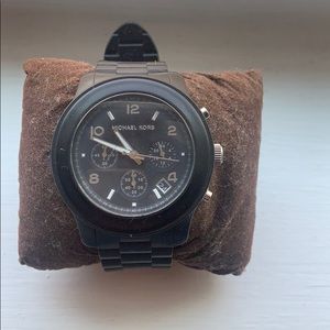 Black rubber strap watch